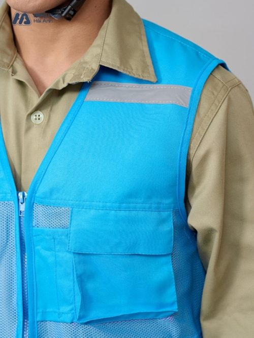 Mẫu Đồng Phục Áo Lưới Bảo Hộ Lao Động Mã 01 Màu Ya Lợt - Hình 3