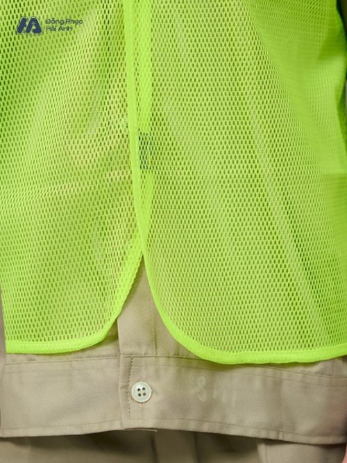 Mẫu Đồng Phục Áo Lưới Bảo Hộ Lao Động Mã 02 Màu Xanh Chuối - 3
