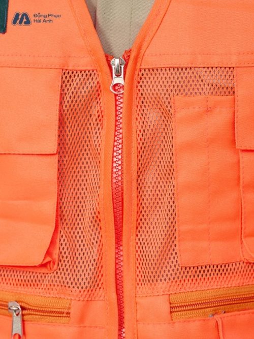 Mẫu Đồng Phục Áo Lưới Bảo Hộ Lao Động Mã 03 Màu Cam - Hình 3