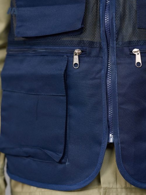 Mẫu Đồng Phục Áo Lưới Bảo Hộ Lao Động Mã 03 Màu Xanh Đen - Hình 2