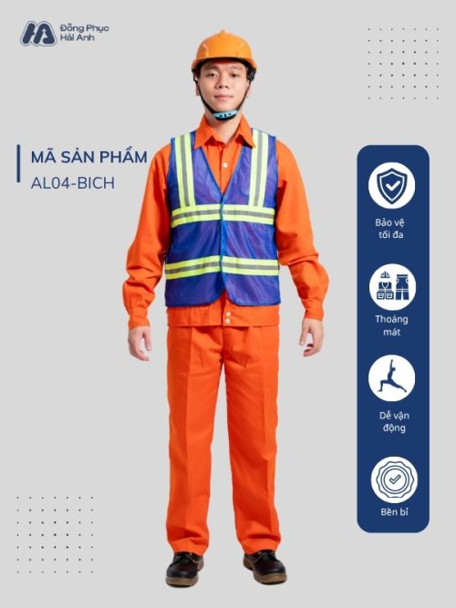 Mẫu Đồng Phục Áo Lưới Bảo Hộ Lao Động Mã 04 Màu Bích - 1