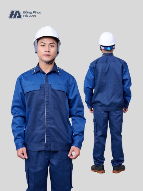 Mẫu Đồng Phục Bảo Hộ Lao Động Vải Kaki 65 Mã 07 Màu Xanh Đen - 6