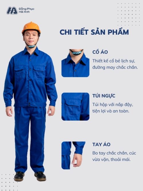 Mẫu Đồng Phục Bảo Hộ Lao Động Vải Kaki Protect 2.1 Mã 18 Màu Bích - 2