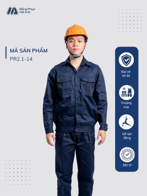 Mẫu Đồng Phục Bảo Hộ Lao Động Vải Kaki Protect 2.1 Mã 19 Màu Xanh Đen - 1