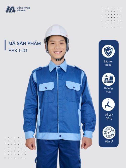 Mẫu Đồng Phục Bảo Hộ Lao Động Vải Kaki Protect 3.1 Mã 01 - 1