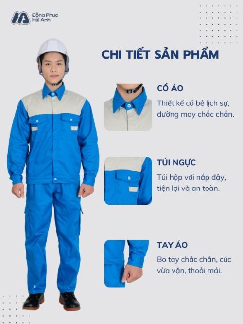 Mẫu Đồng Phục Bảo Hộ Lao Động Vải Kaki Protect 3.1 Mã 25 Màu Bích - 2