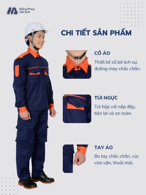 Mẫu Đồng Phục Bảo Hộ Lao Động Vải Kaki Protect 3.1 Mã 30 Màu Xanh Than - 2