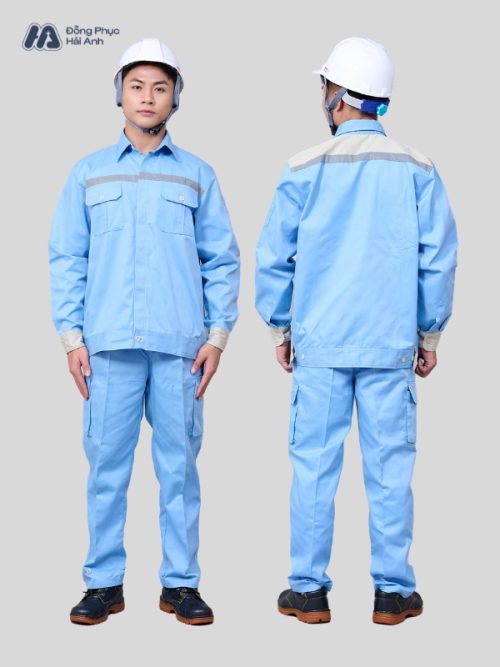 Mẫu Đồng Phục Bảo Hộ Lao Động Vải Kaki Protect 3.1 Mã 22 Màu Xanh Nhạt - 3