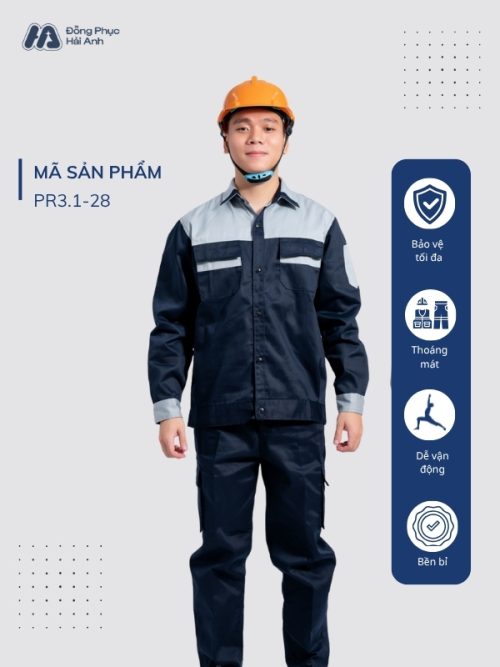 Mẫu Đồng Phục Bảo Hộ Lao Động Vải Kaki Protect 3.1 Mã 28 - 1