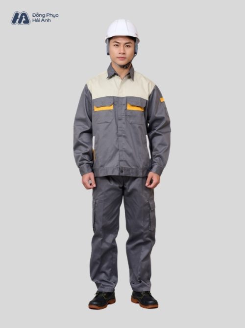 Mẫu Đồng Phục Bảo Hộ Lao Động Vải Kaki Protect 3.1 Mã 36 Màu Ghi Đậm - 4