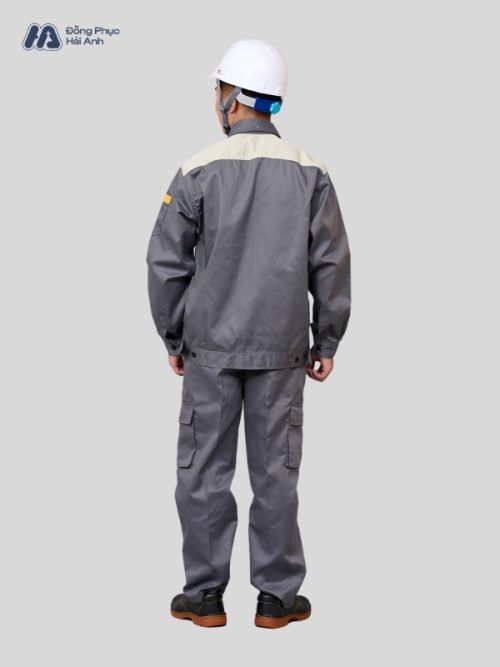 Mẫu Đồng Phục Bảo Hộ Lao Động Vải Kaki Protect 3.1 Mã 36 Màu Ghi Đậm - 5