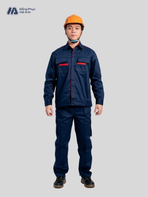 Mẫu Đồng Phục Bảo Hộ Lao Động Vải Pangrim 2.1 Mã 02 Màu Xanh Than - 6