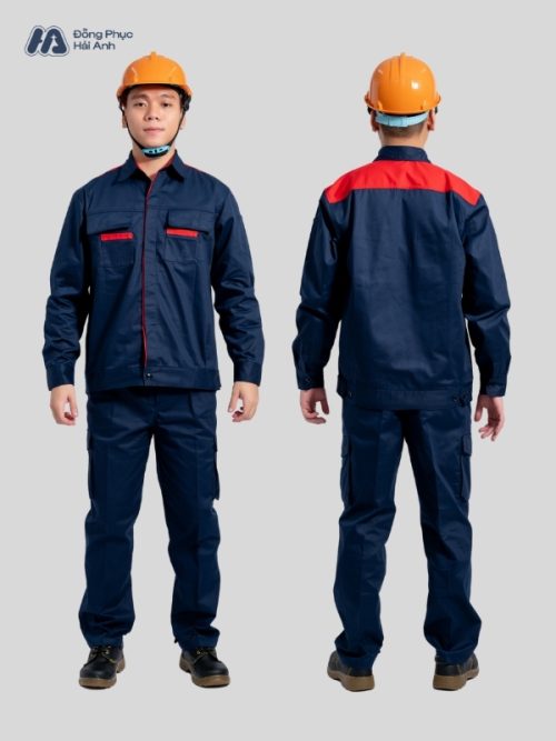Mẫu Đồng Phục Bảo Hộ Lao Động Vải Pangrim 2.1 Mã 02 Màu Xanh Than - 3
