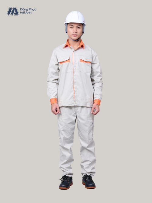 Mẫu Đồng Phục Bảo Hộ Lao Động Vải Pangrim 2.1 Mã 04 Màu Ghi - 4