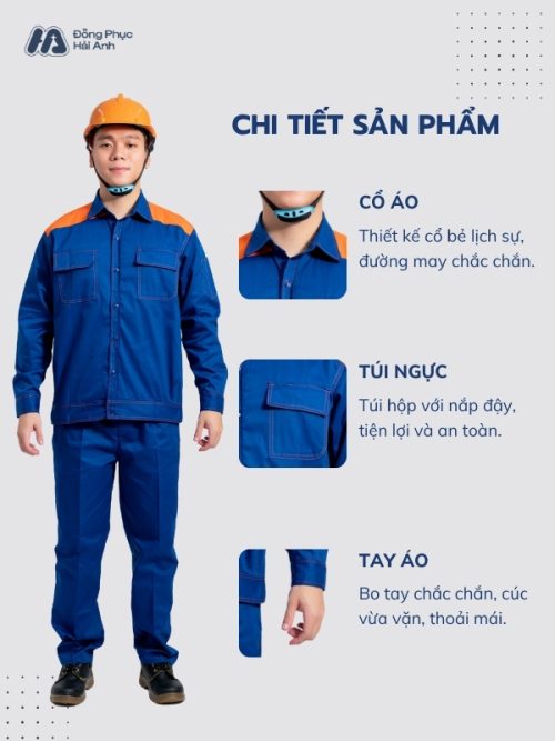 Mẫu Đồng Phục Bảo Hộ Lao Động Vải Pangrim 2.1 Mã 24 Màu Bích - 2