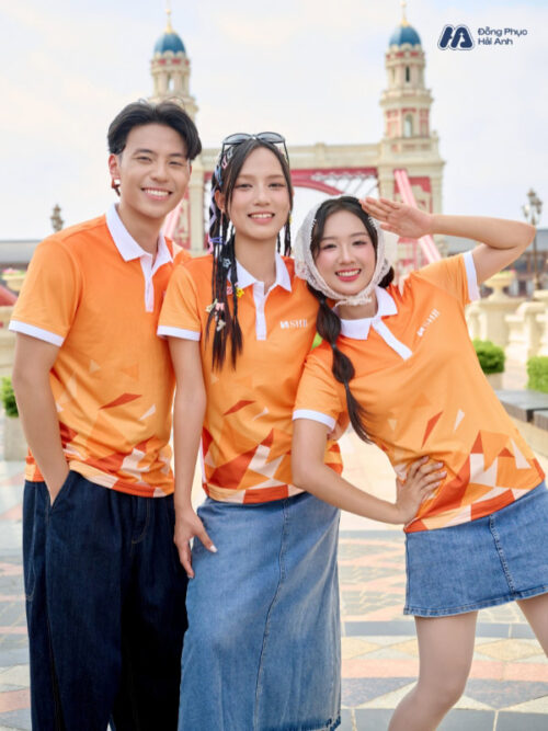 Mẫu Áo Thun Polo Đồng Phục Summer Crew Màu Cam SHB - 1