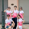 Mẫu Áo Thun Polo Đồng Phục Summer Crew Màu Hồng Phối Trắng - 1