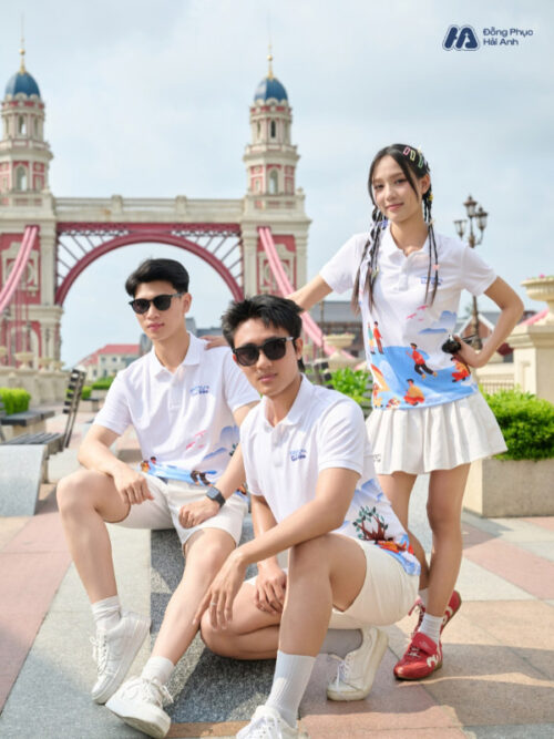 Mẫu Áo Thun Polo Đồng Phục Summer Crew Màu Trắng Phối Xanh - 3