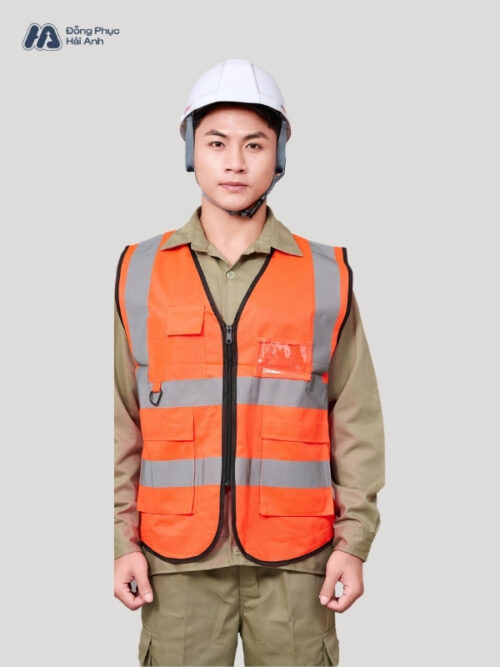 Mẫu Đồng Phục Áo Lưới Bảo Hộ Lao Động Mã 05 Màu Cam - Hình 5